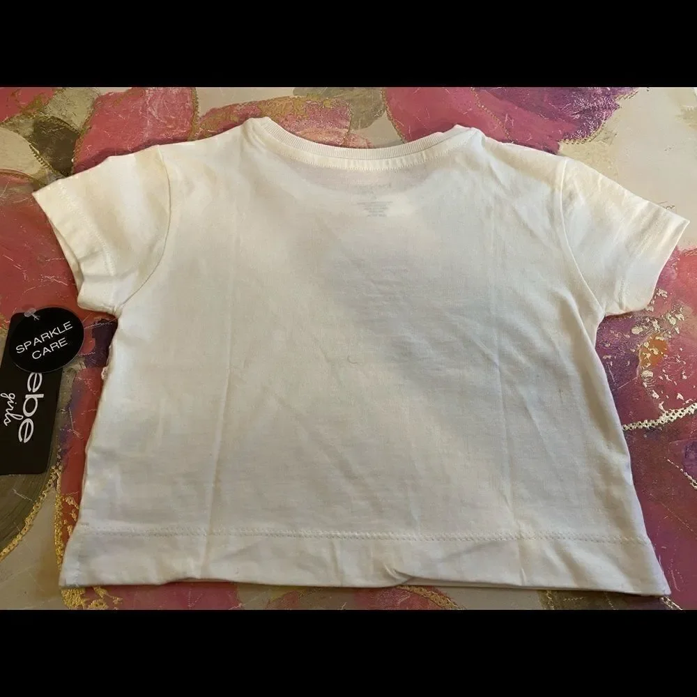 🎀BeBe Girls Bejeweled sparkle T -Shirt short sleeve 4T